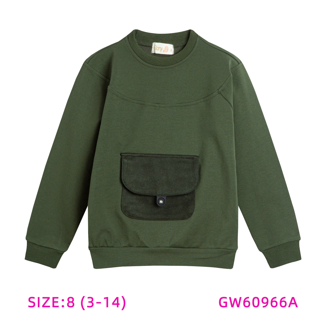 60966A-GREEN POCKET TOP