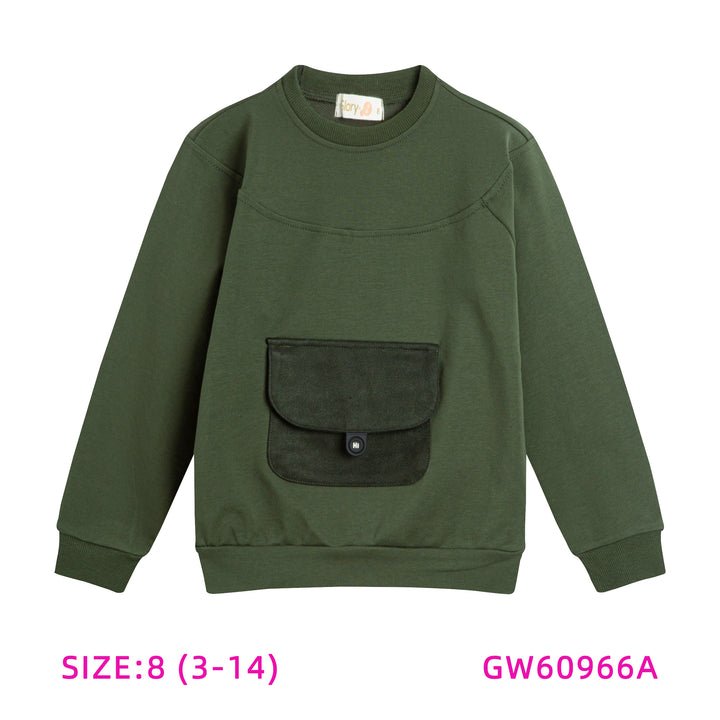 60966A-GREEN POCKET TOP