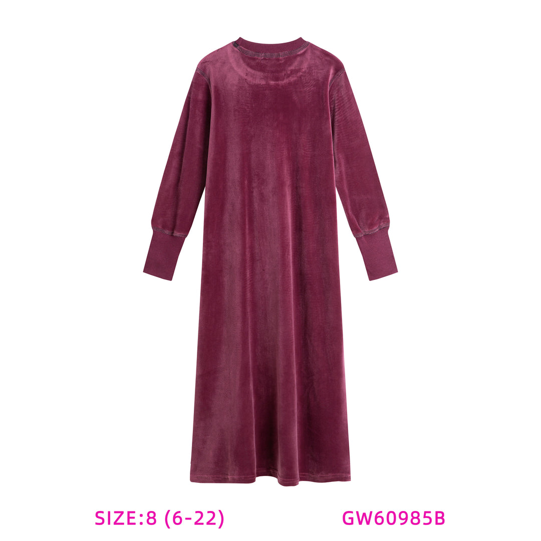 GW60985B-VELOUR NIGHTGOWN