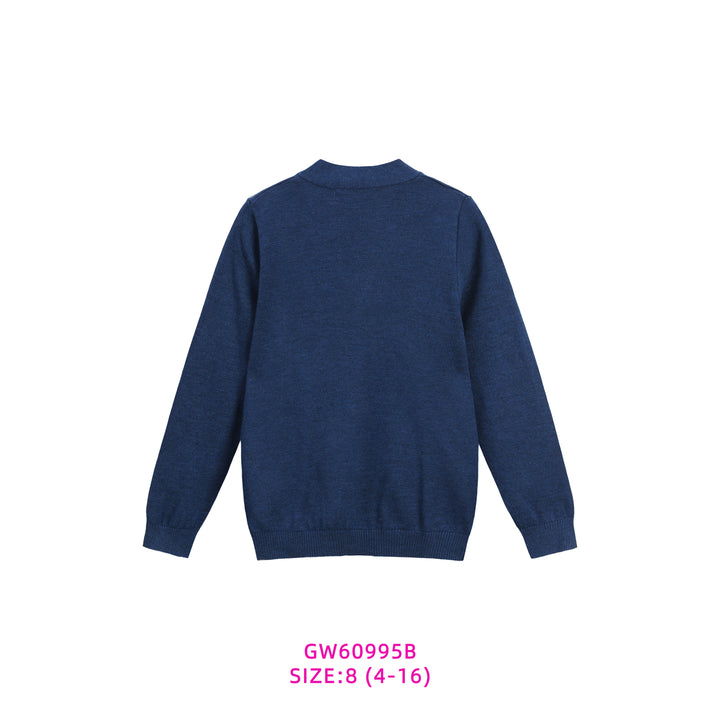 GW60995B-BLUE BUTTONED DOWN CARDIGAN