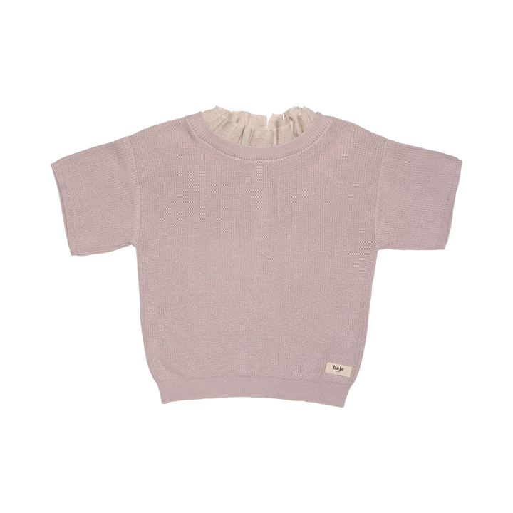 GINI SHORTSLEEVE KNIT TOP-Lilac