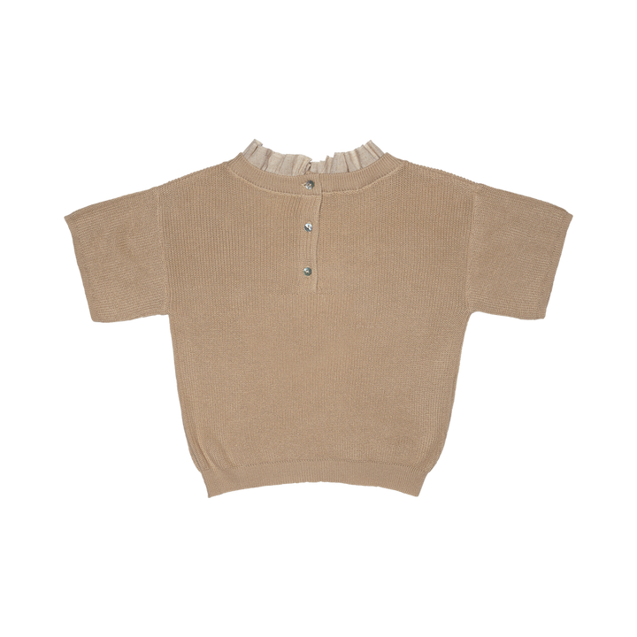 GINI SHORTSLEEVE KNIT TOP-Sand