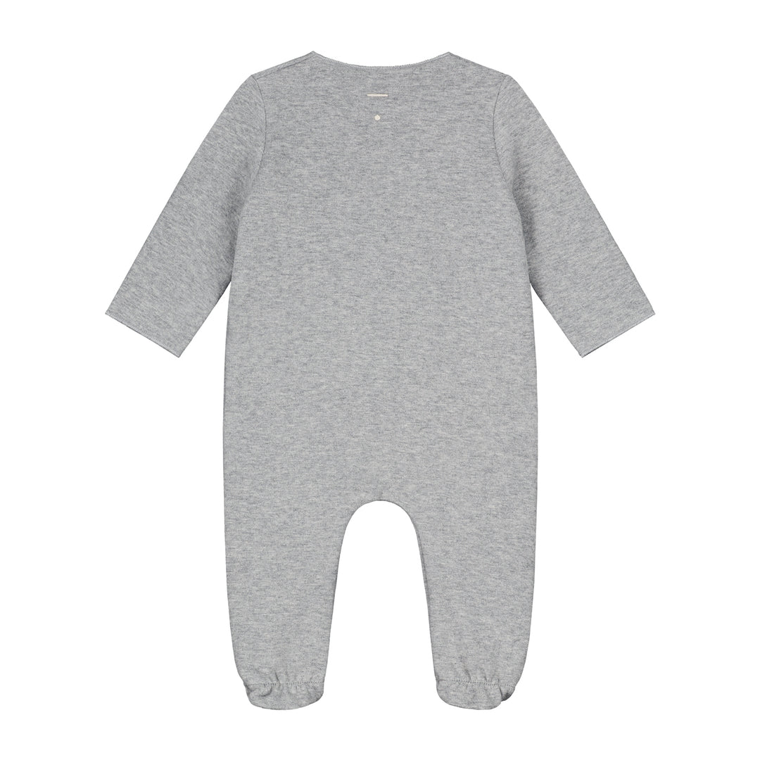 SUI033 NEWBORN SUIT WITH SNAPS GRAY MELANGE