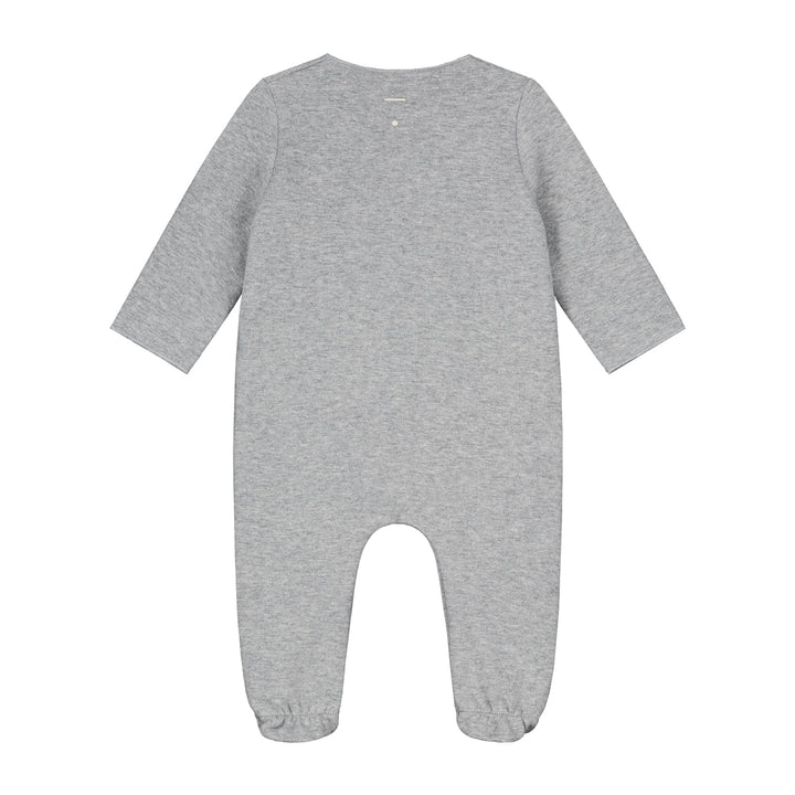 SUI033 NEWBORN SUIT WITH SNAPS GRAY MELANGE