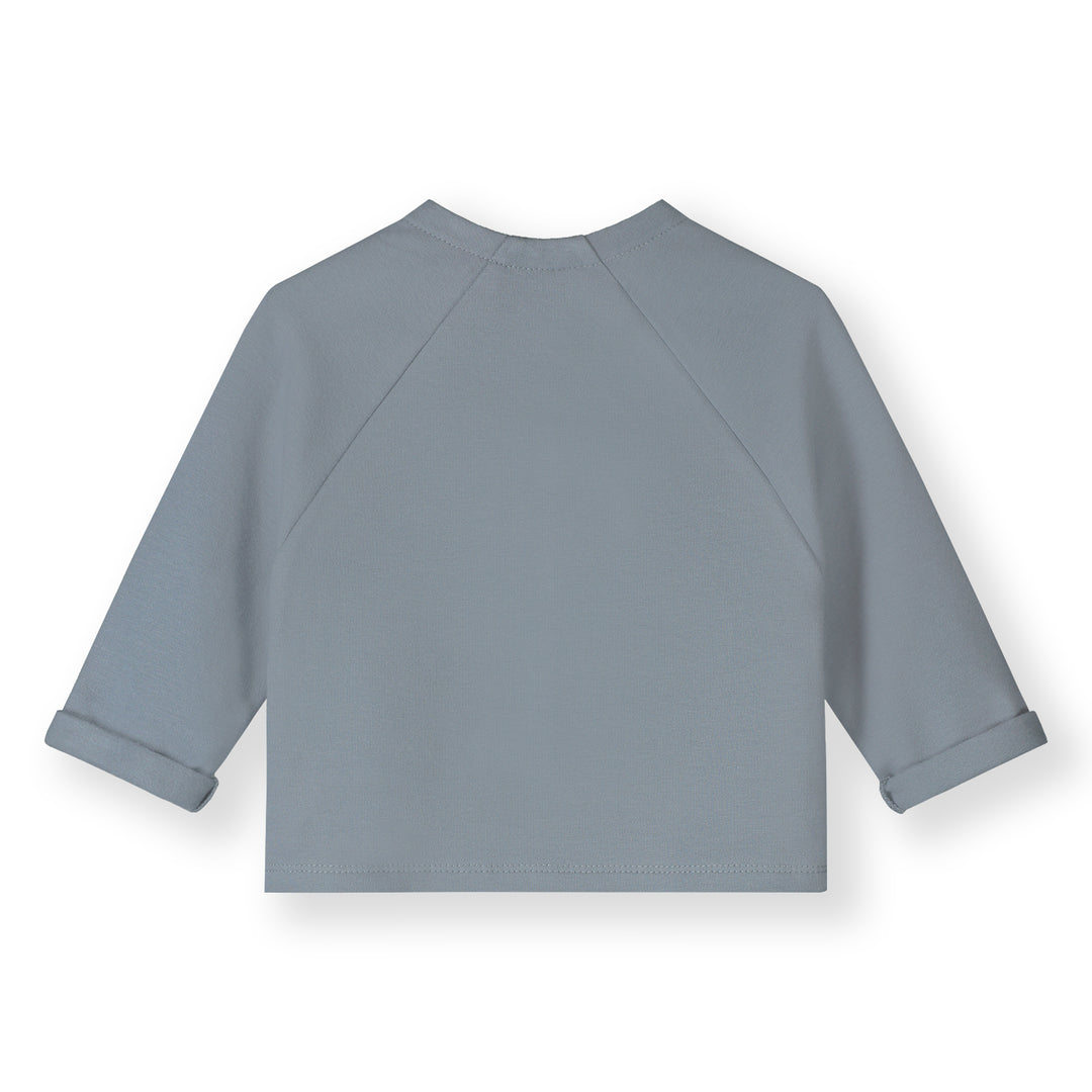 TOP170 BABY RAGLAN CARDIGAN STONE GRAY