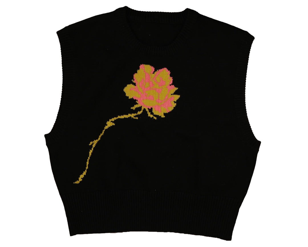 HKN841-2 TONE SINGLE ROSE KNIT-GREEN