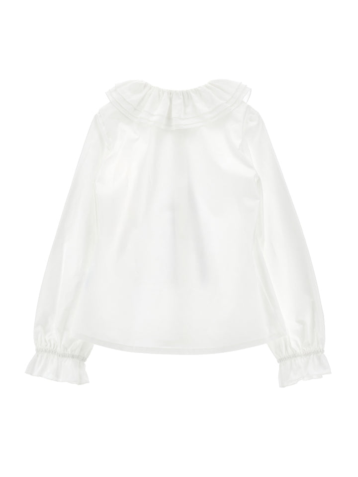 I1H302 PANNA+NERO BUTTON UP SHIRT WITH LOGO RIBBON TIE