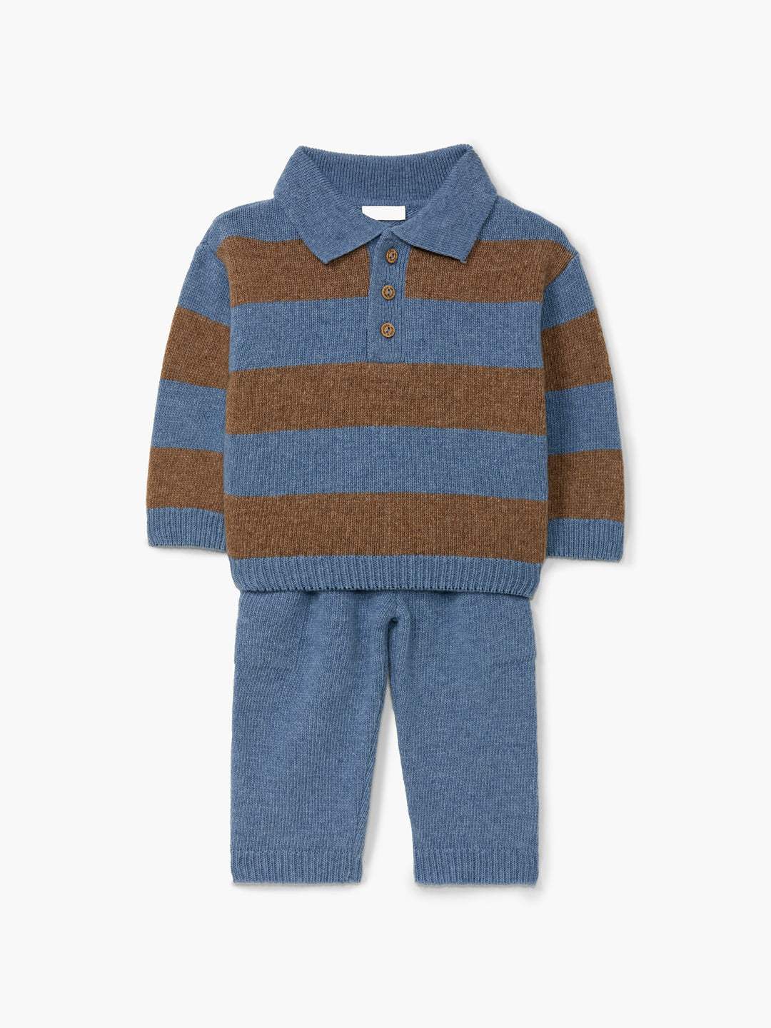 I26.10301F POLO/pants knit set -Blue