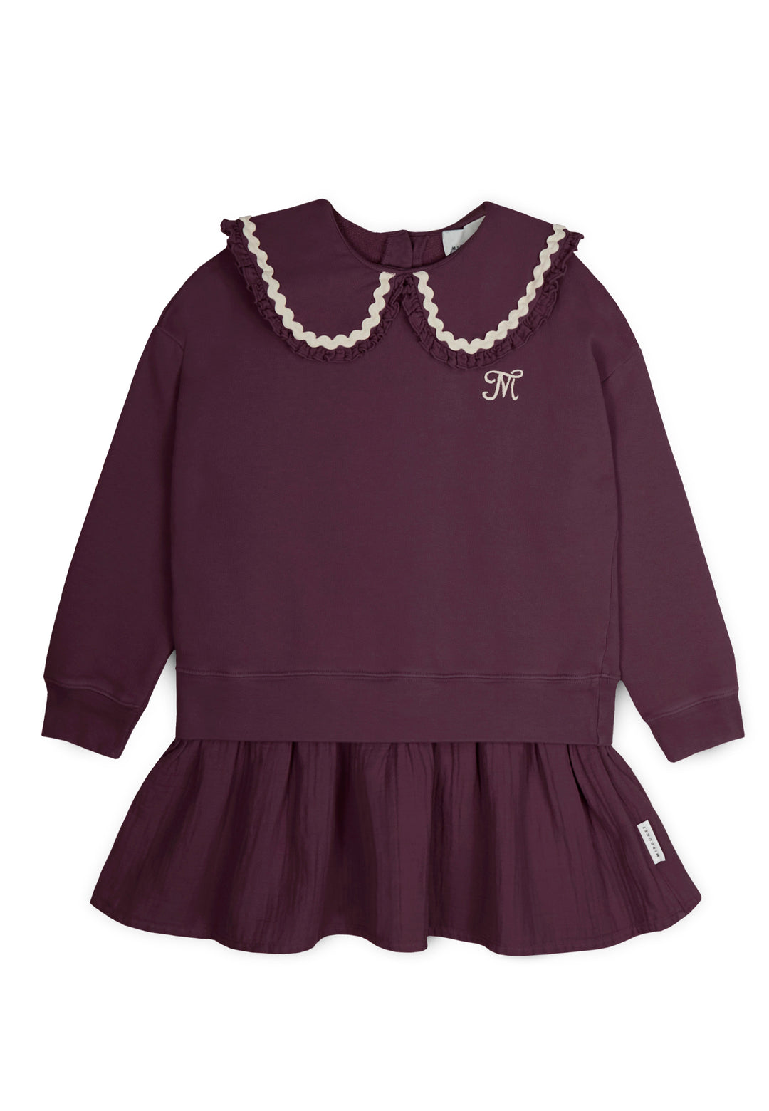 LUNA DRESS - ORGANIC COTTON FLEECE / MUSLIN (AUBERGINE)