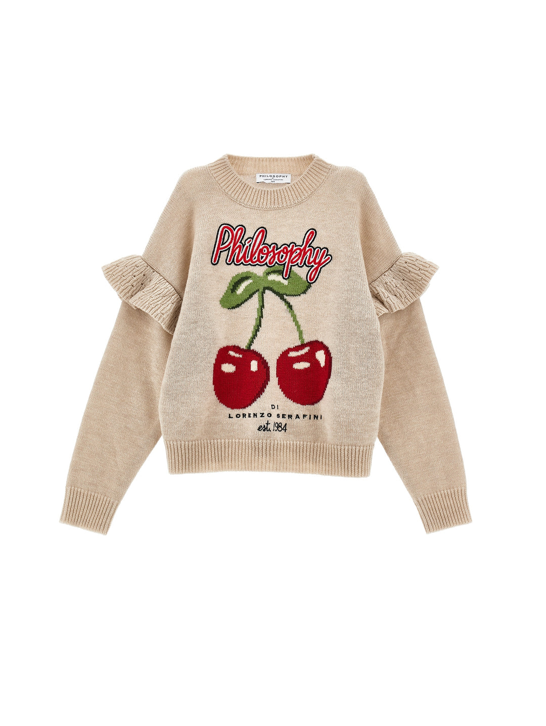 I9F604 6066-SWEATER W CHERRY-BEIGE