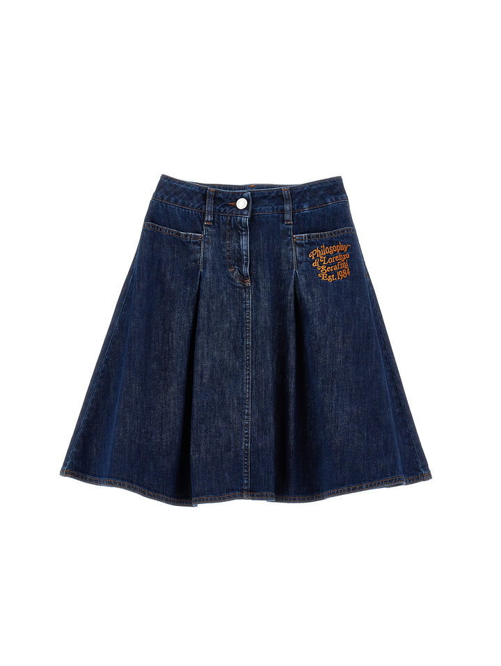 I9F706 6044-DENIM SKIRT-BLUE