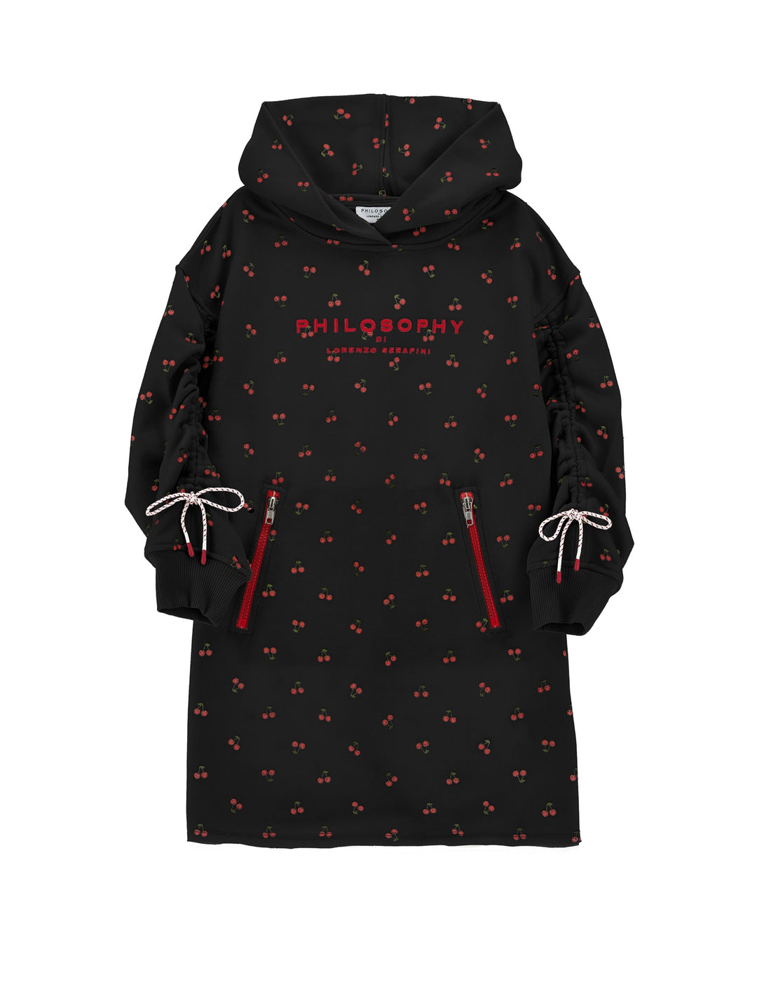 I9F900 6046-LS SWEATSHIRT DRESS W HOOD-BLACK
