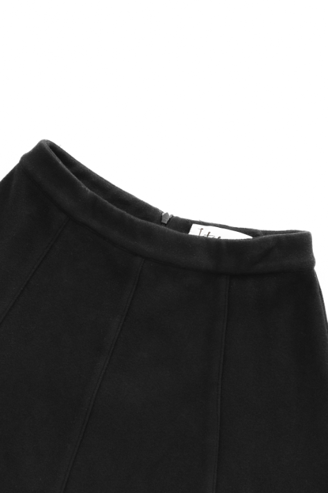 WOOL CIRCLE SKIRT-BLACK