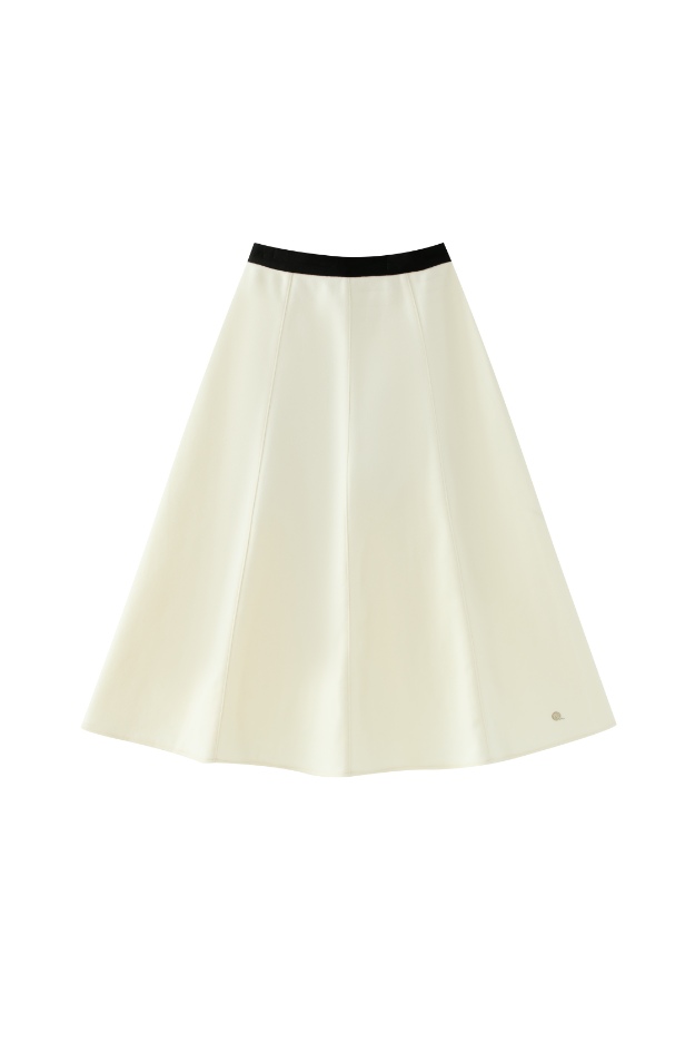 WOOL CIRCLE SKIRT-CREAM