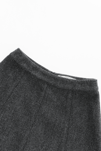 WOOL CIRCLE SKIRT-GREY