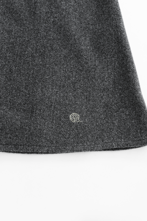 WOOL CIRCLE SKIRT-GREY