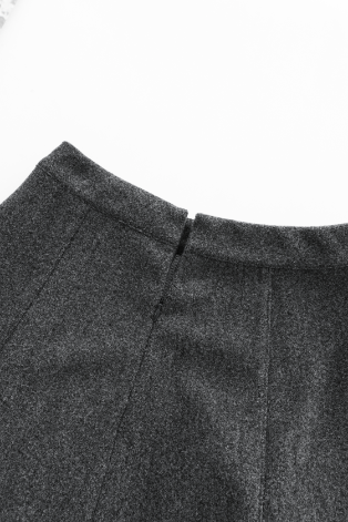 WOOL CIRCLE SKIRT-GREY