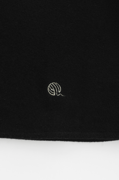 WRAP SKIRT WITH BOW-BLACK