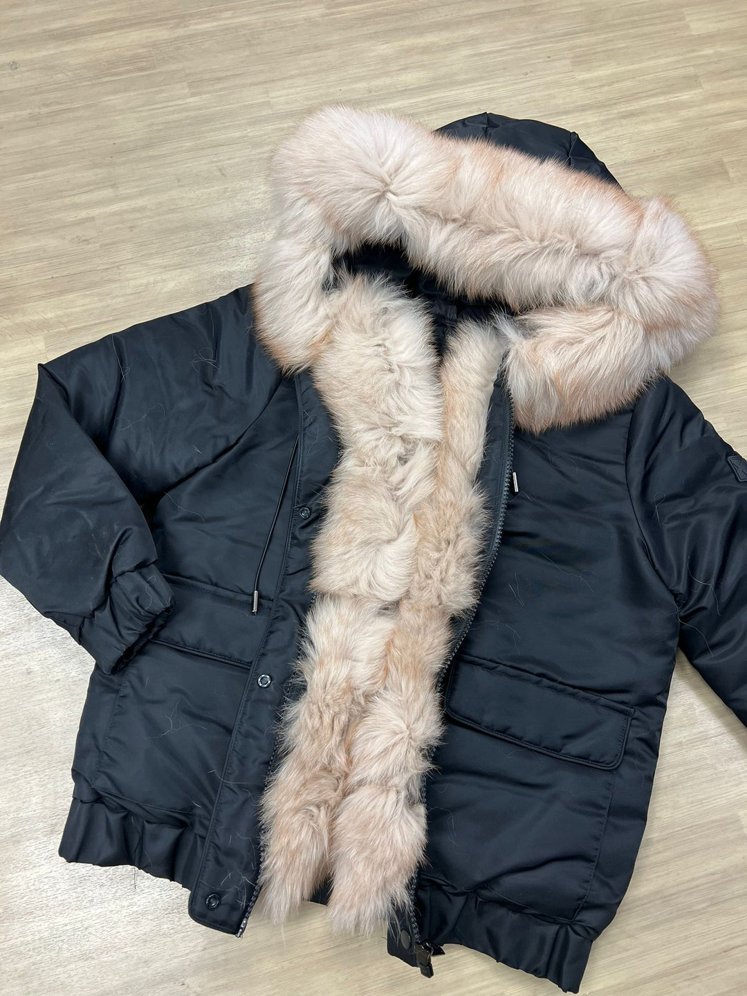 FOX COAT WHOOPI COAT-BLACK-Fox Fur