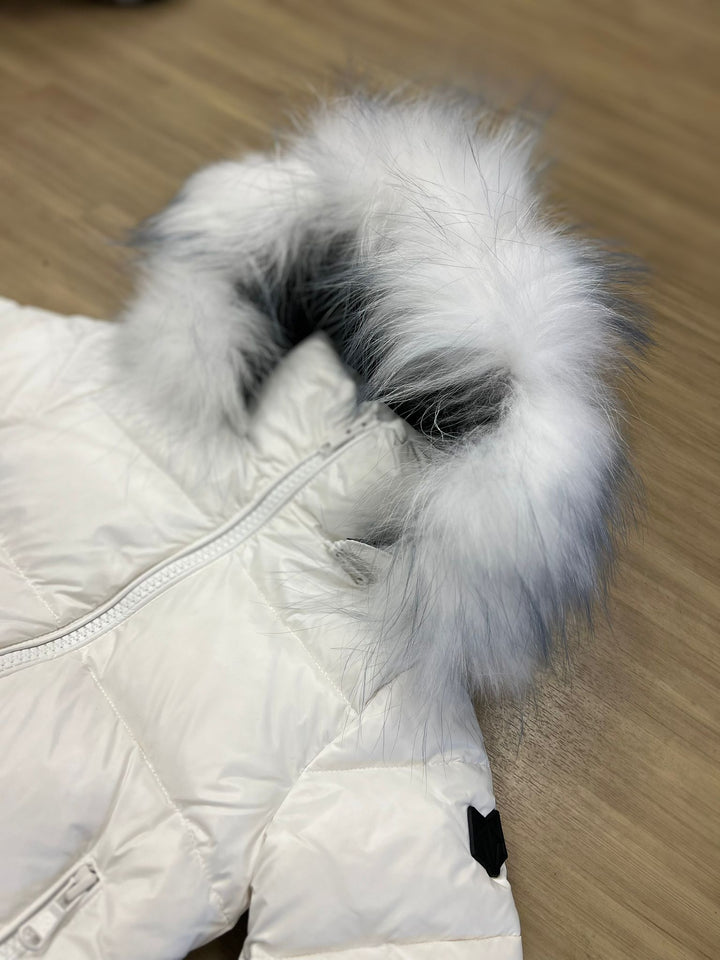 BABY COAT-White/Blue Fur