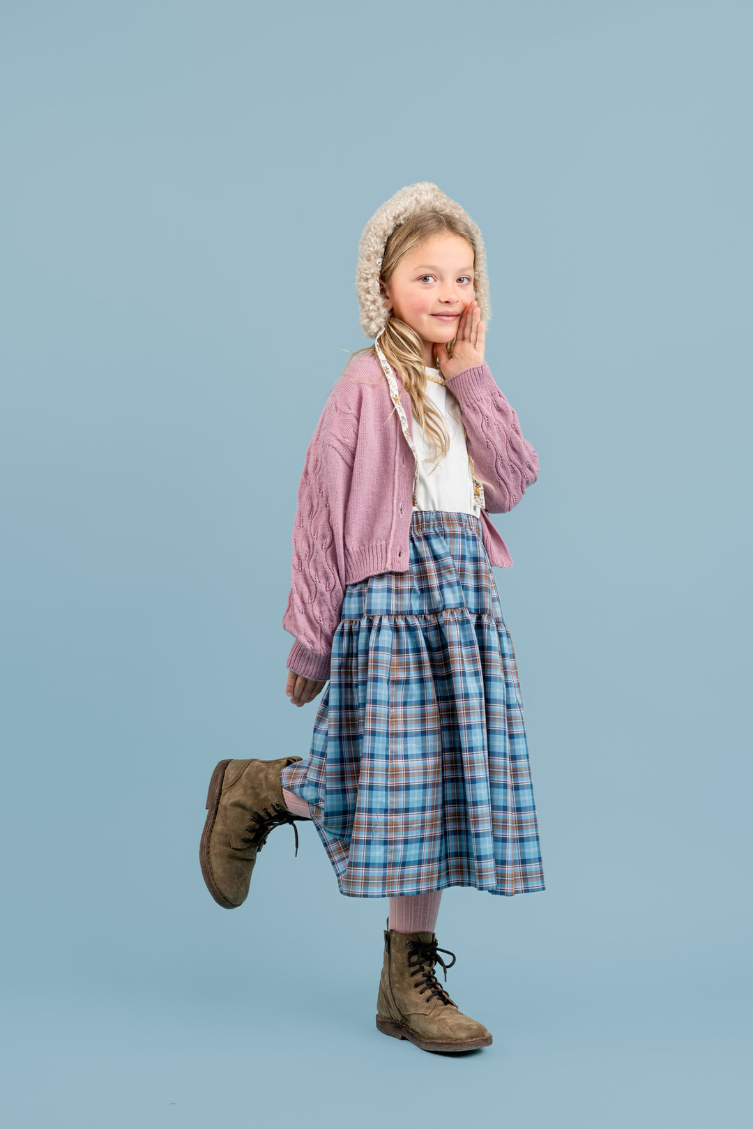 Willow Cotton Long Skirt -  Blue