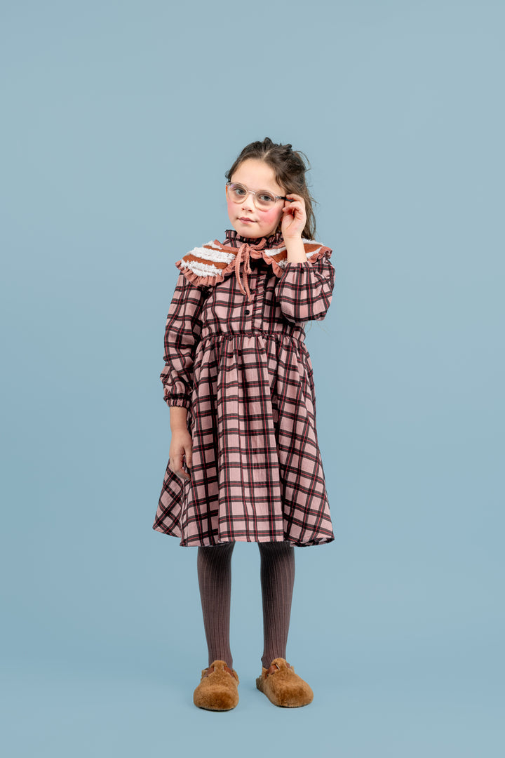 Iris Cotton Shirt Dress - Pink Cheks