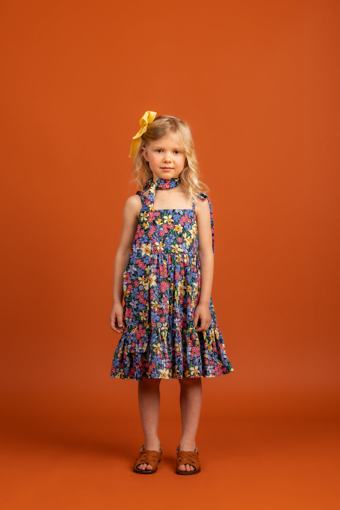 Special Madison Strap Dress Cotton Longer Length-Blue