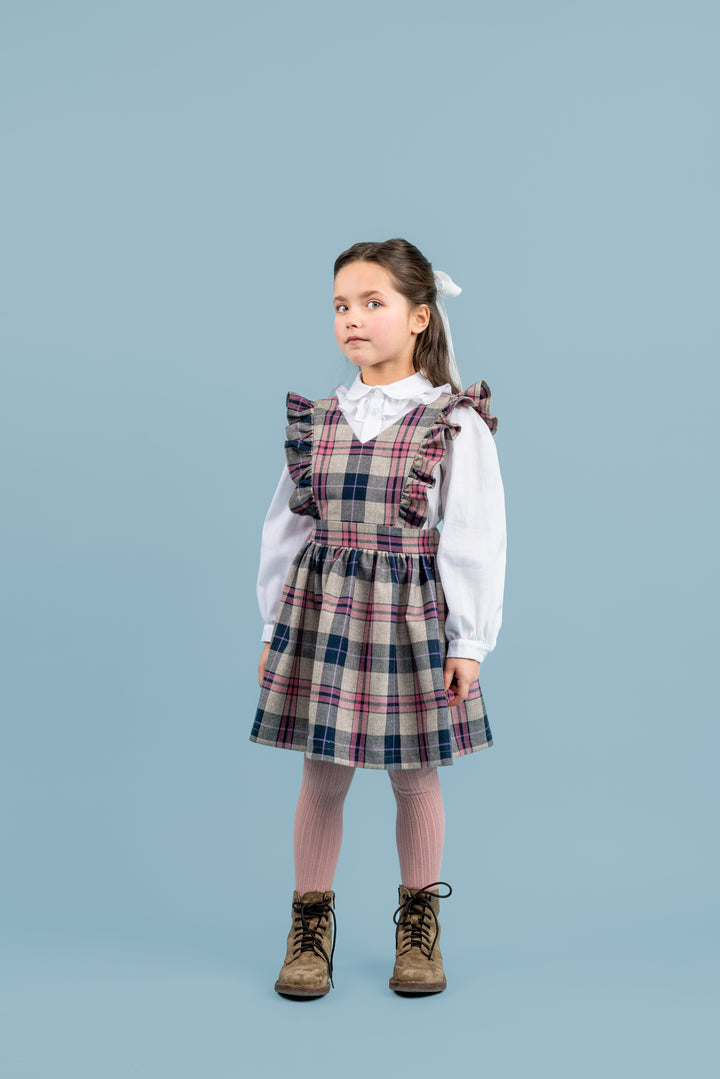 Special Edition Harlow Wool Pinafore Dress Longer Length - Pink