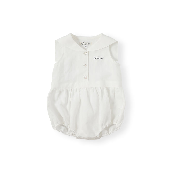 BNC26MRP05 MARINE LINEN ROMPER - IVORY