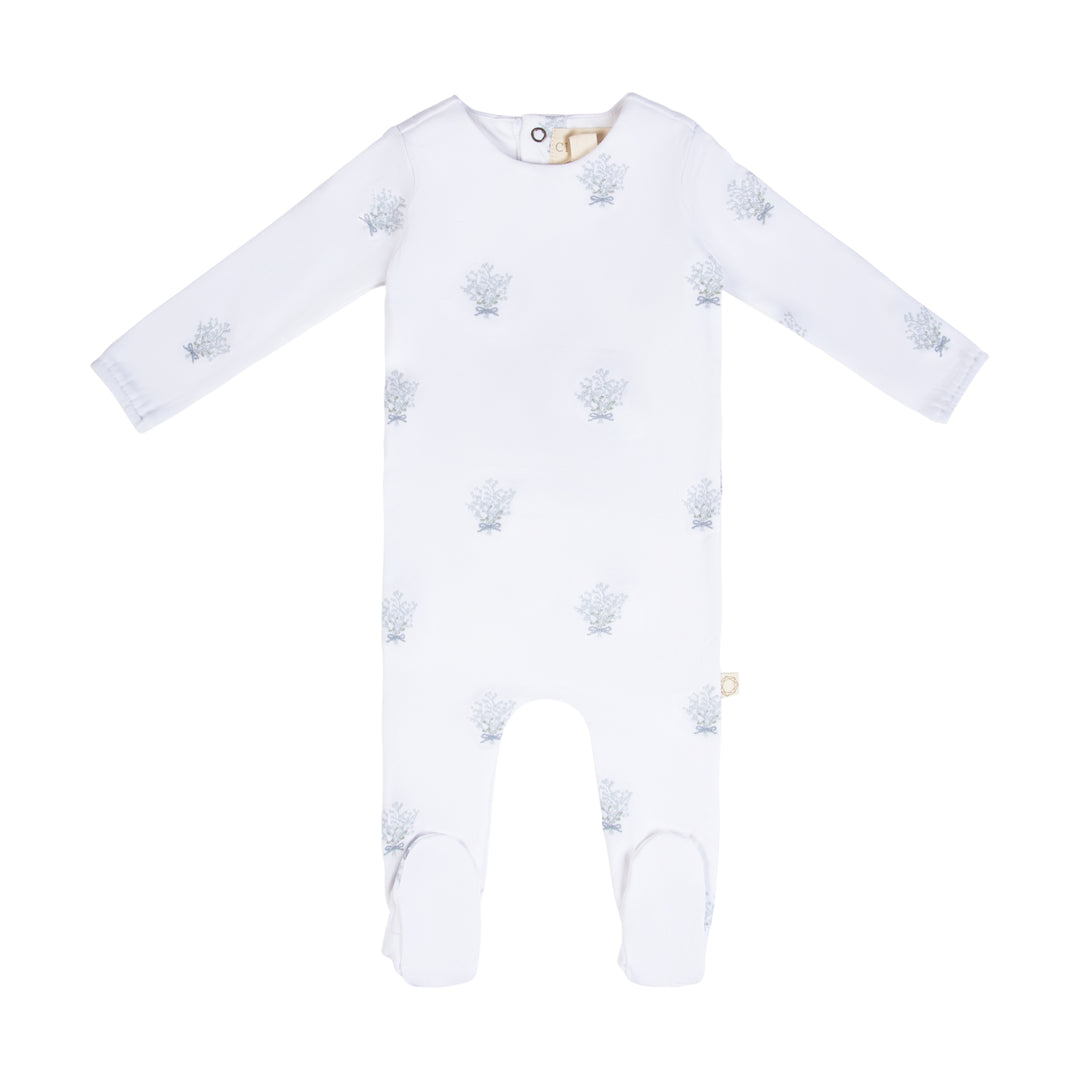 Babys Breath Footie-White/Light Blue