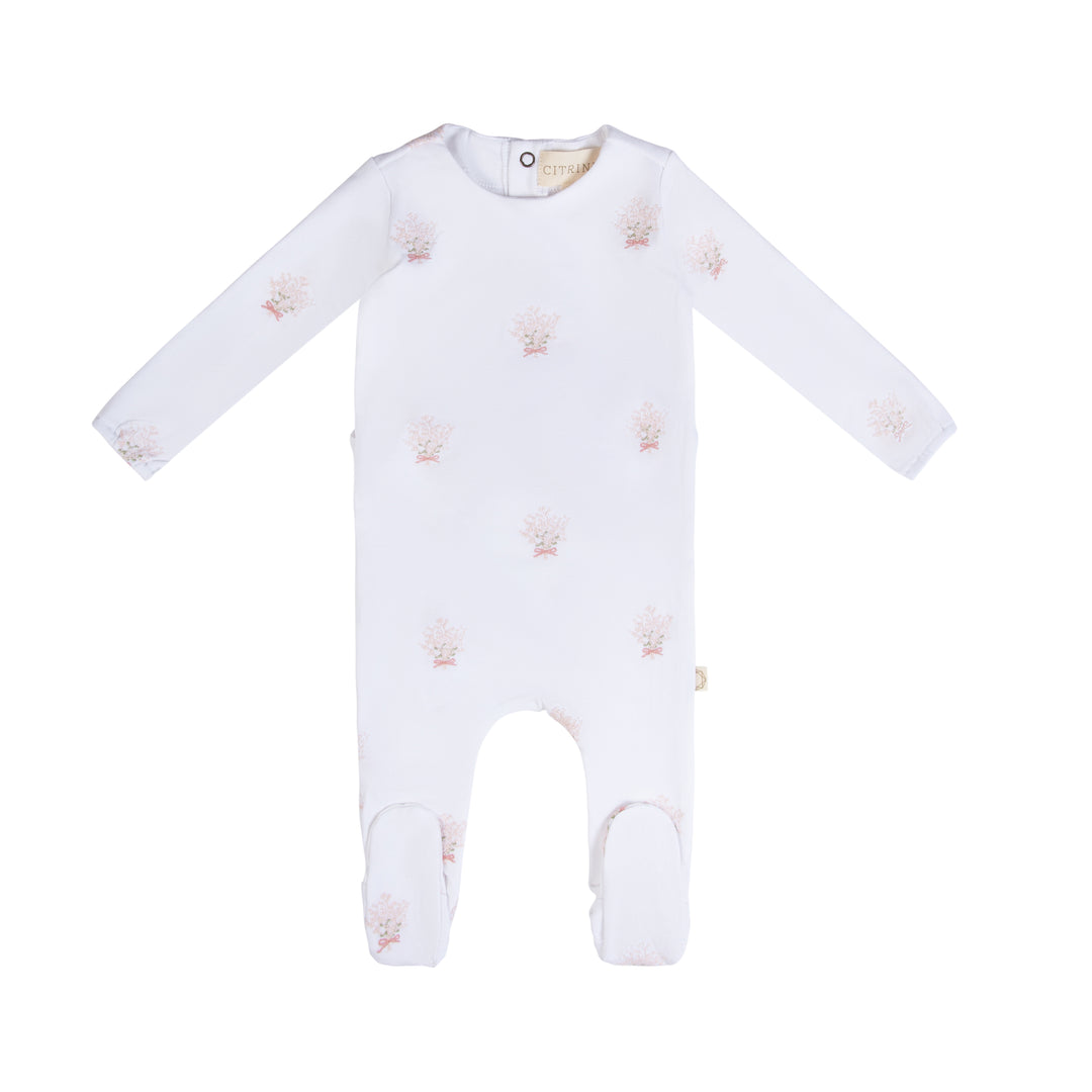 Babys Breath Footie-White/Misty Rose