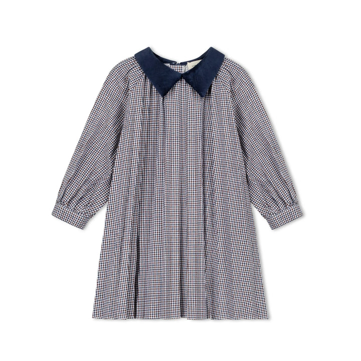 LN602 navy plaid Windsor Checked Dress