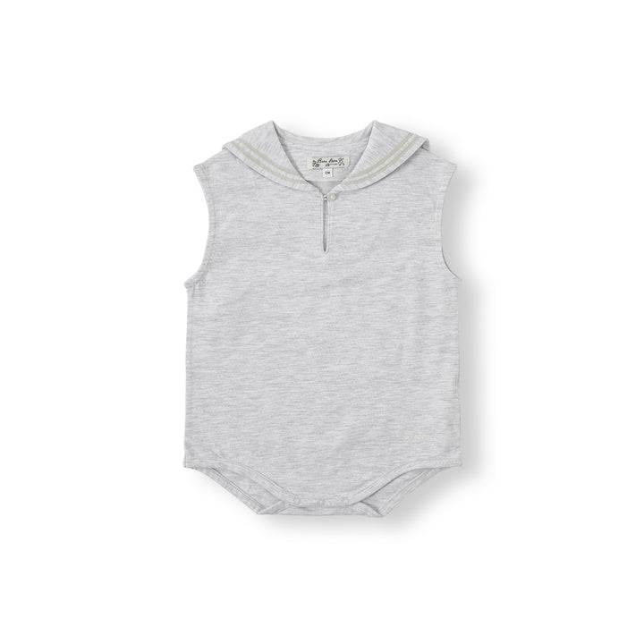 BNI26MRP06 MARINE LINING SLEEVELESS ROMPER - OATMEAL