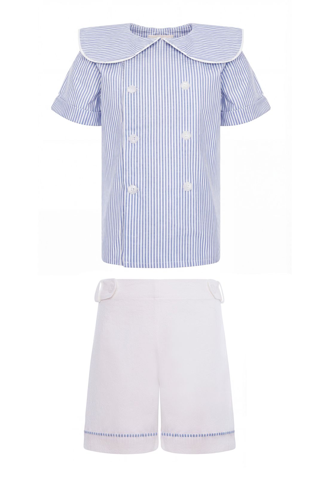 SAILOR SET BLUE STRIPES SEERSUCKER-IVORY PANTS