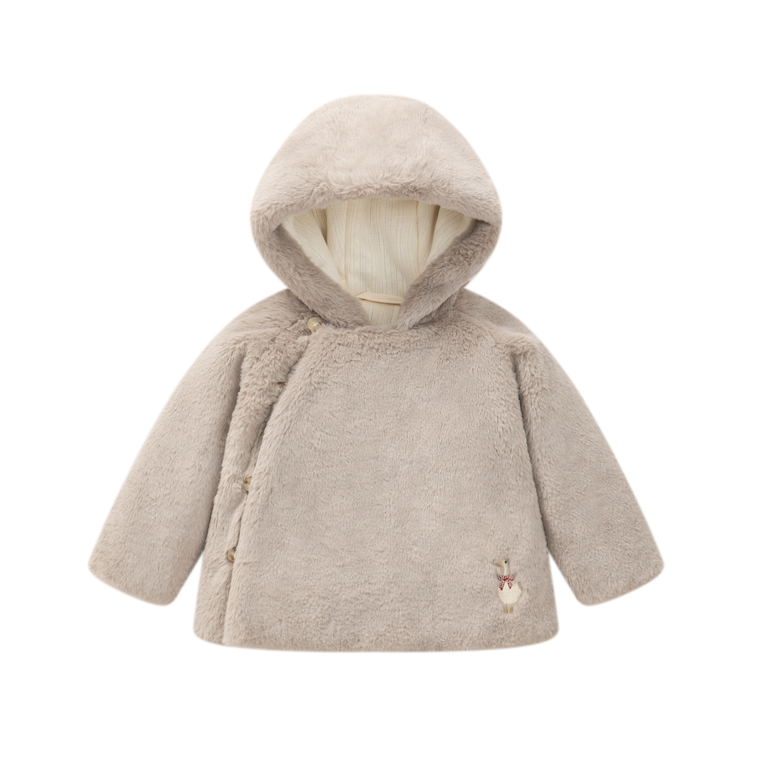 J-2540 Baby Fur Coat - Mocha