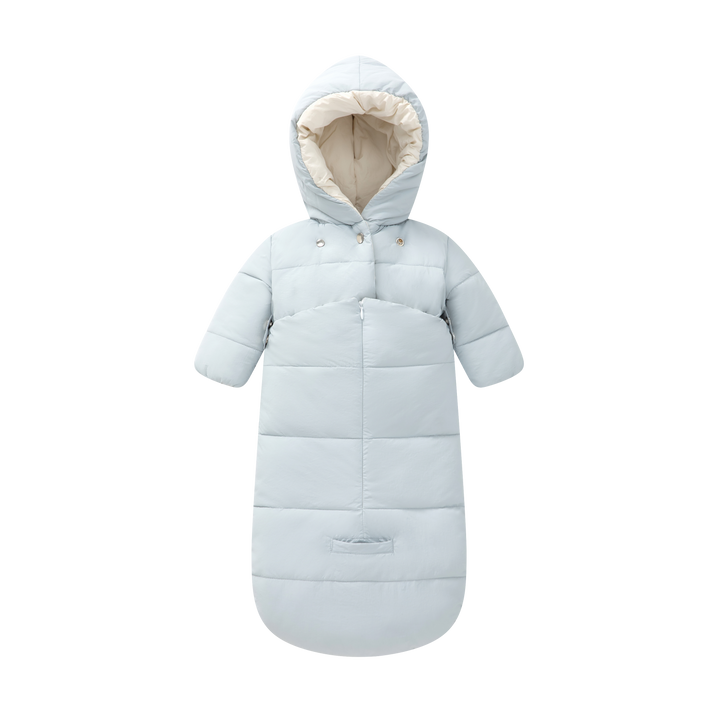 J-2544 Baby Reversible Jacket + Sack - Poder Blue/Pearl