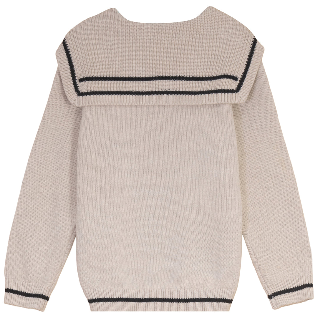 JETT SAILOR COLLAR TRIM TOP-OATMEAL