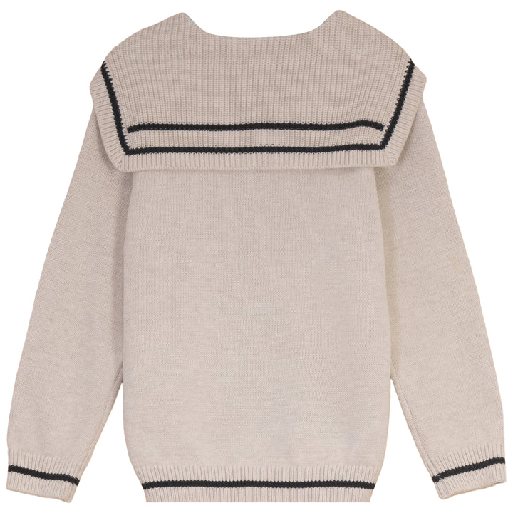 JETT SAILOR COLLAR TRIM TOP-OATMEAL