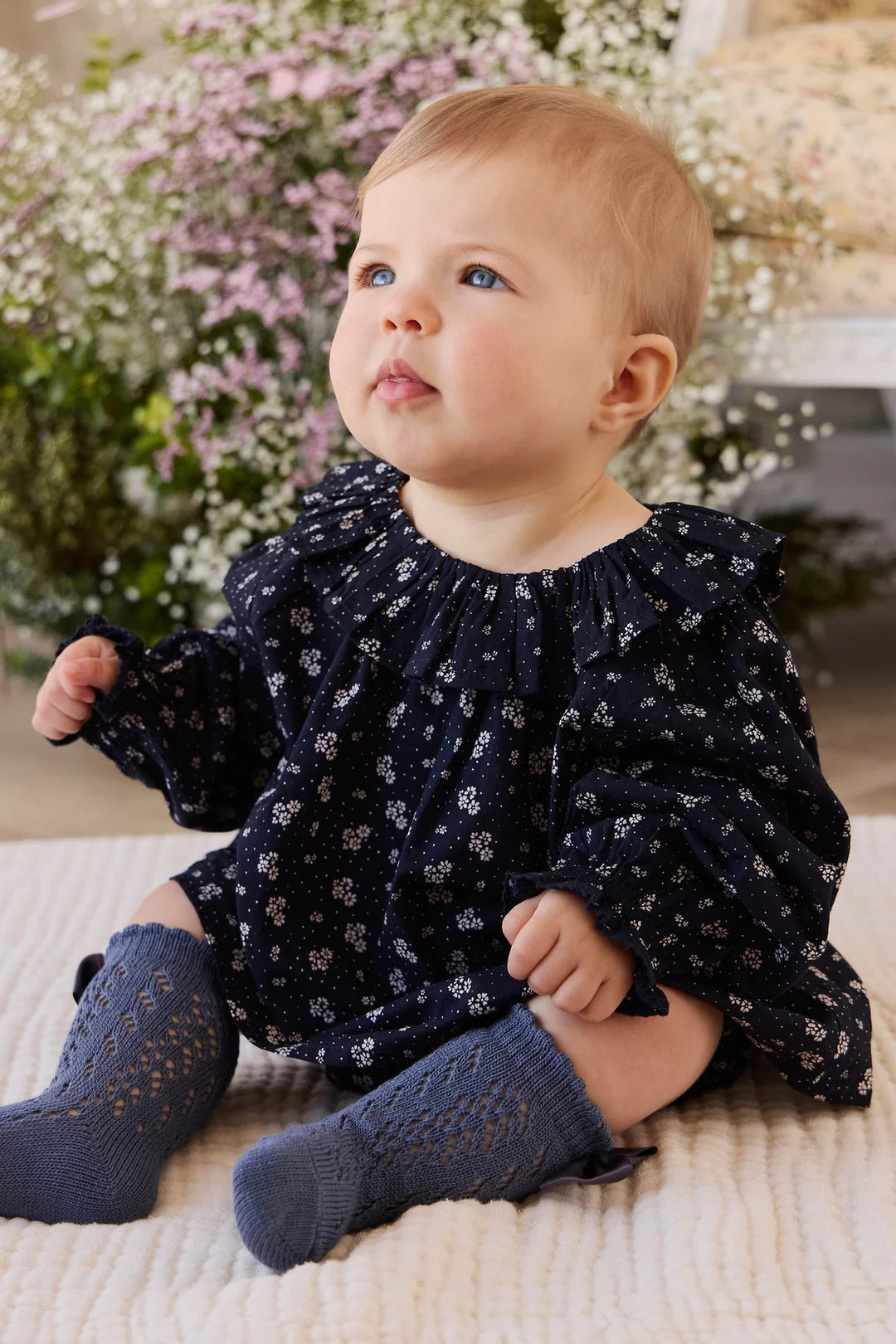 J356912065 Organic Cotton Dominique Top - Maisie Navy