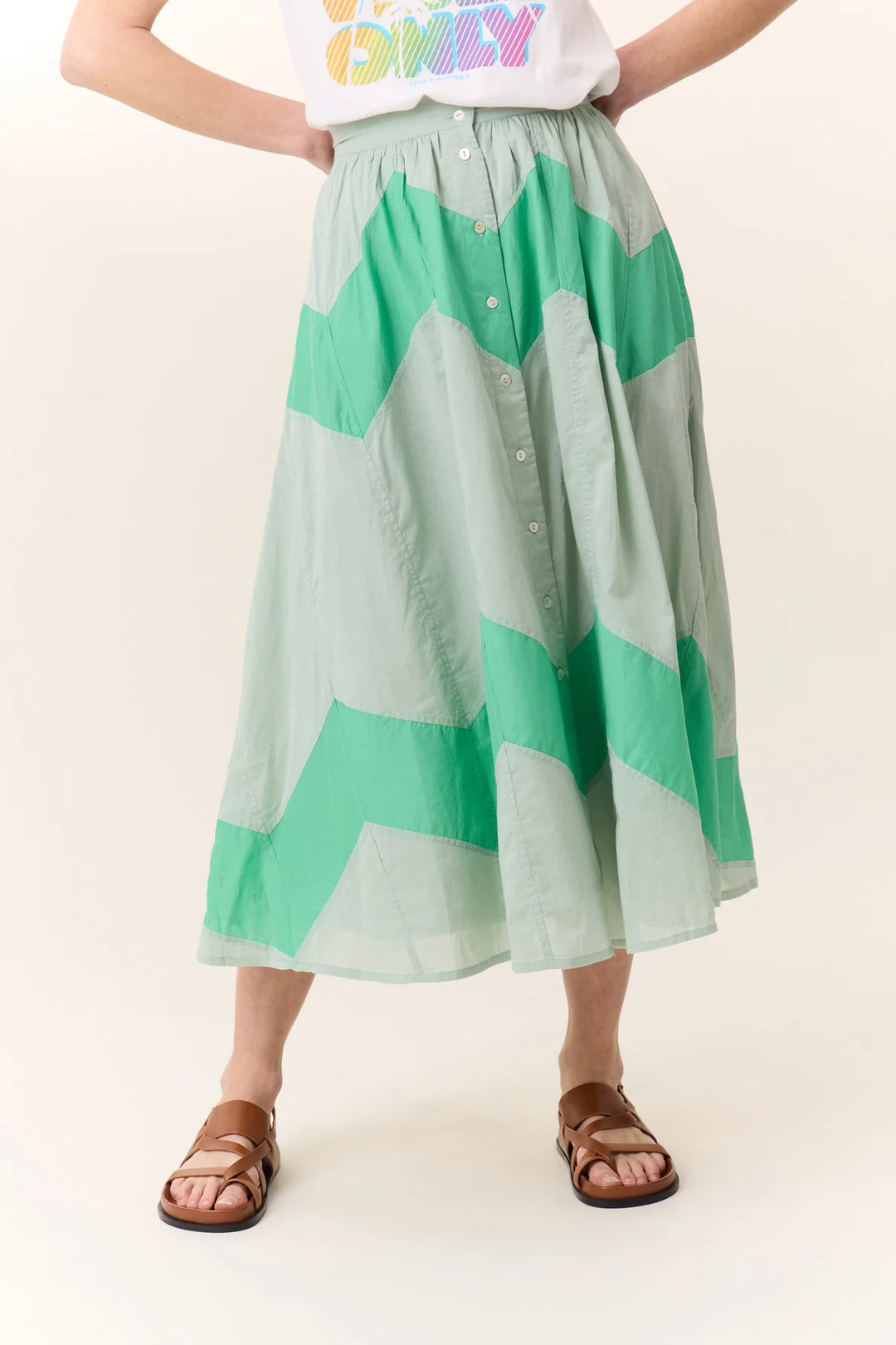 Jerem TC160 Patch-Green Long Skirt