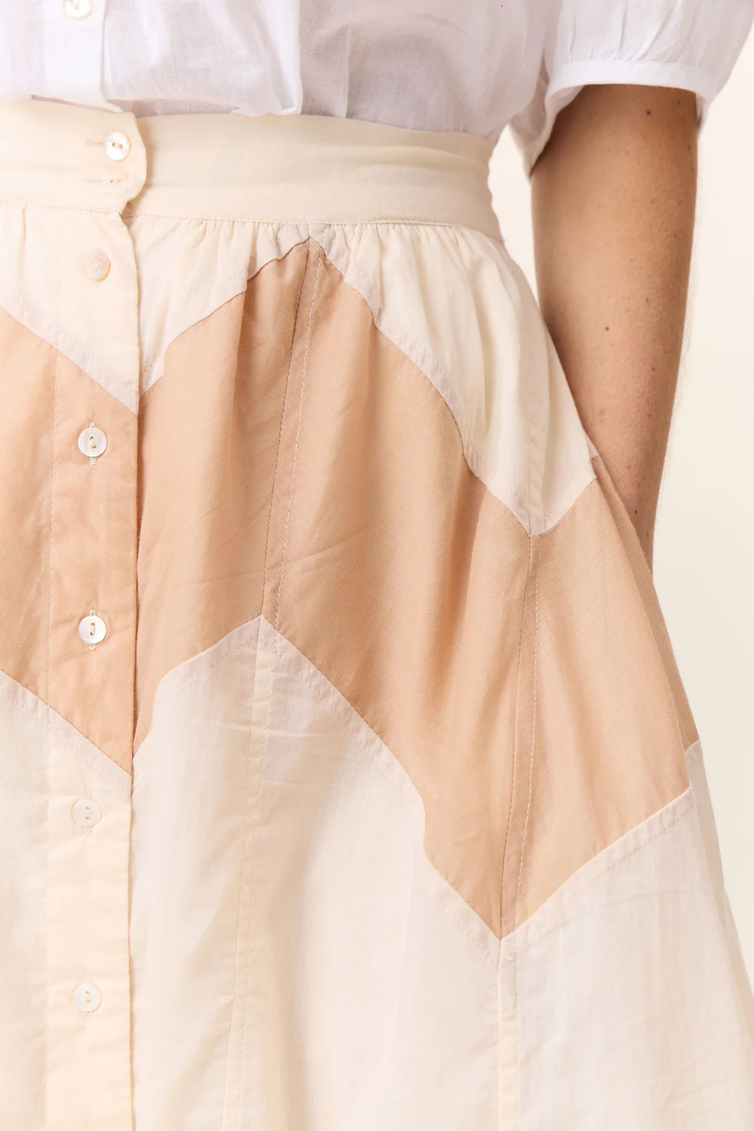 Jerem TC160 Patch-Nude Long Skirt