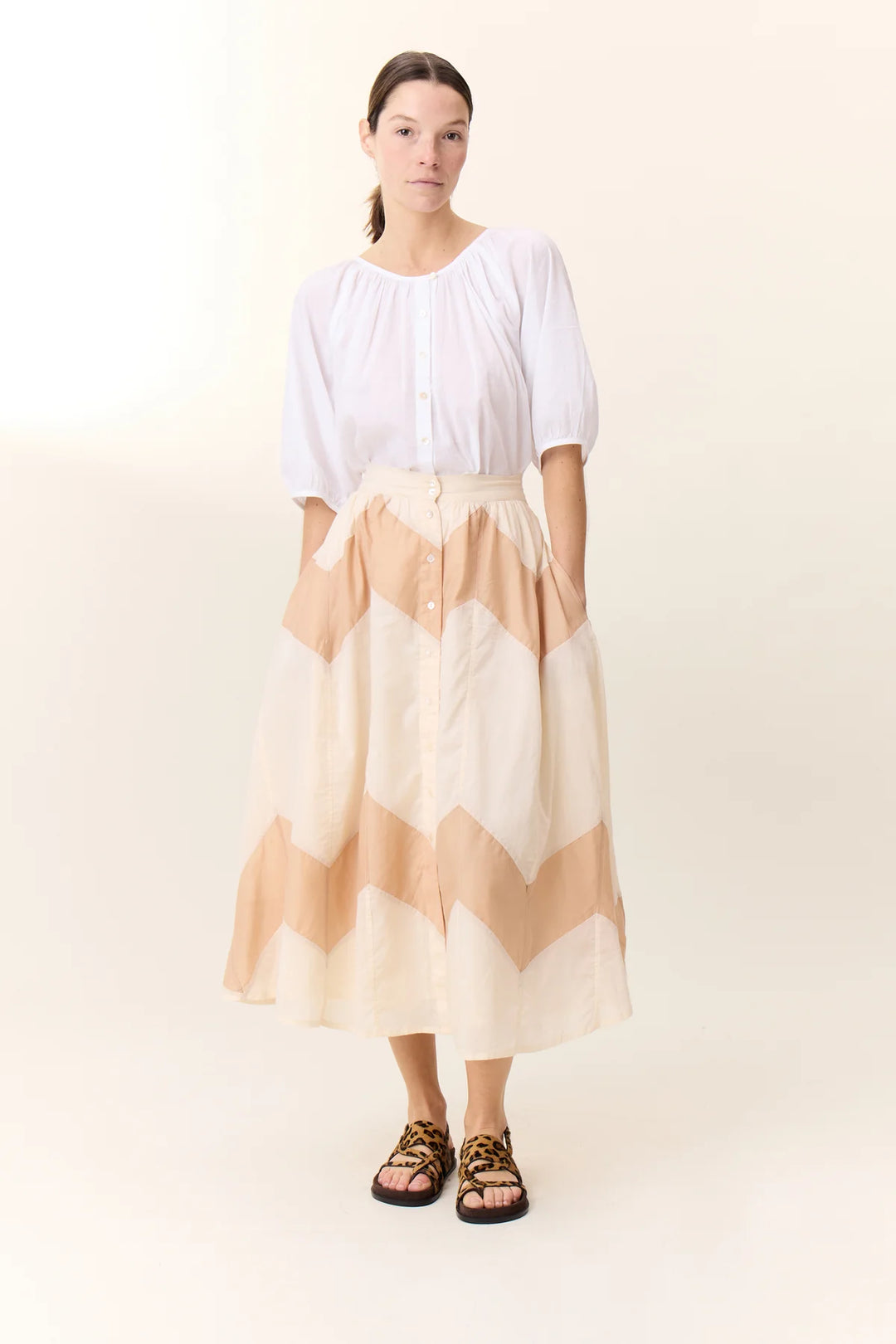 Jerem TC160 Patch-Nude Long Skirt