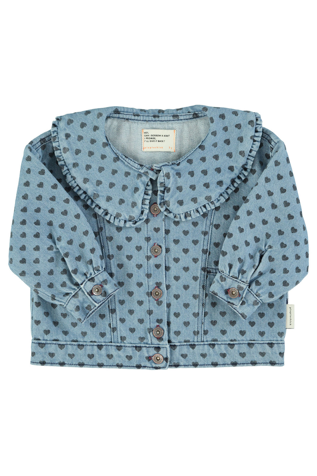 AW25.CT2501-Jacket | Washed blue denim w/ black hearts-washed blue | denim