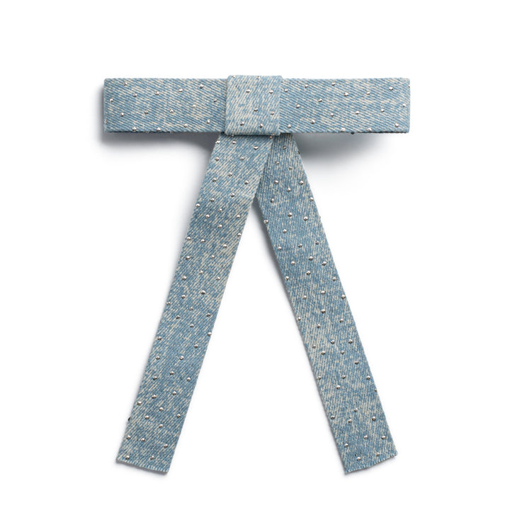 jeanl001-Jean embellished long tail clip light jean wash