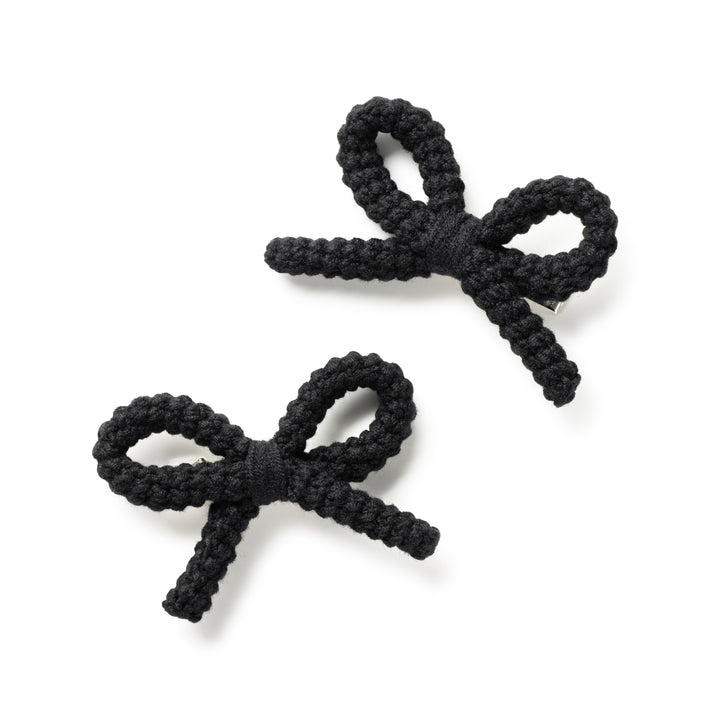 juliadc001-Juliana textured knit double clip set-black