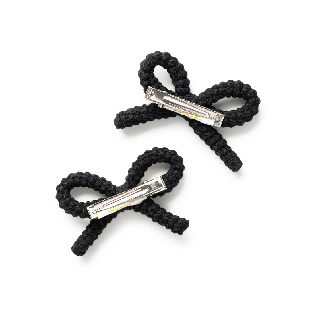 juliadc001-Juliana textured knit double clip set-black