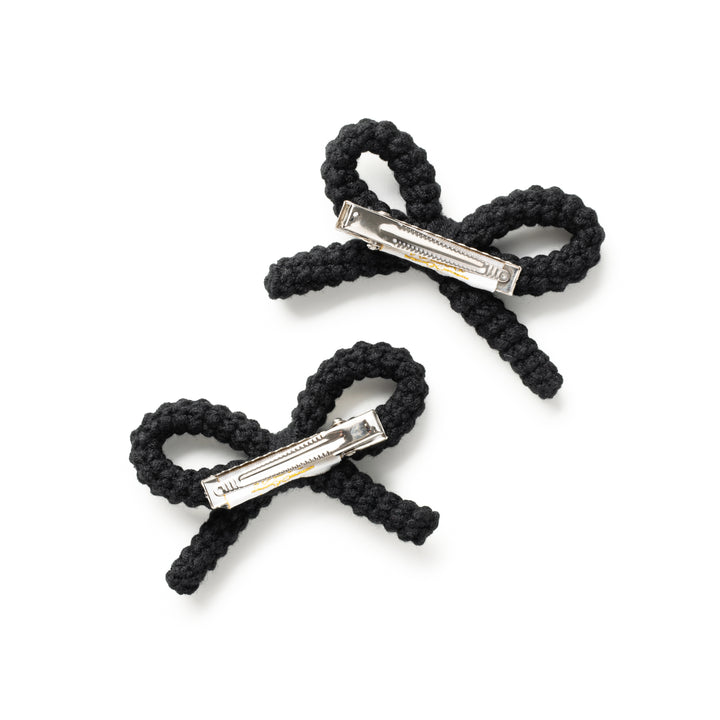 juliadc001-Juliana textured knit double clip set-black