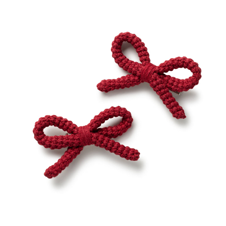 juliadc002-Juliana textured knit double clip set-ruby