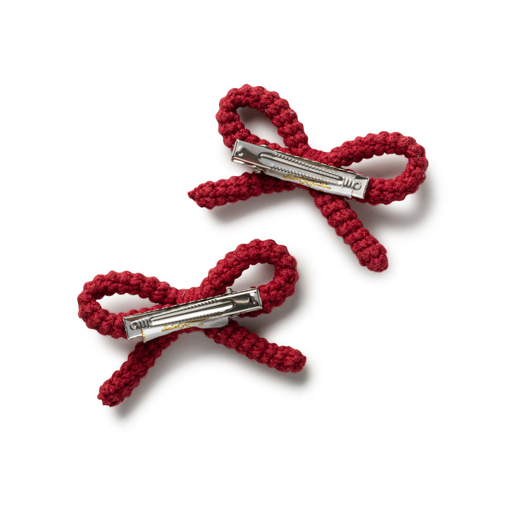 juliadc002-Juliana textured knit double clip set-ruby