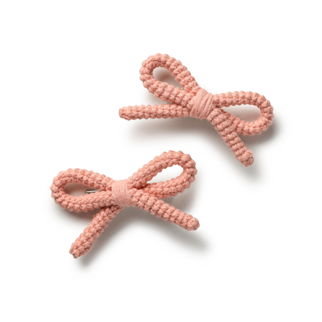 juliadc003-Juliana textured knit double clip set-ballet slipper